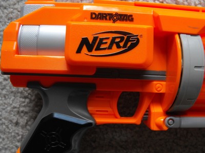 NERF Dart Tag Fury Fire Blaster Orange - Nice Working Shape - FREE SHIPPING