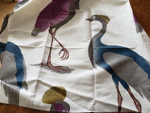 GASTON  / BRUNSCHWIG Fabric Remnant - GARZAS ( HERONS )  - 62 x 44 - SPAIN  $321