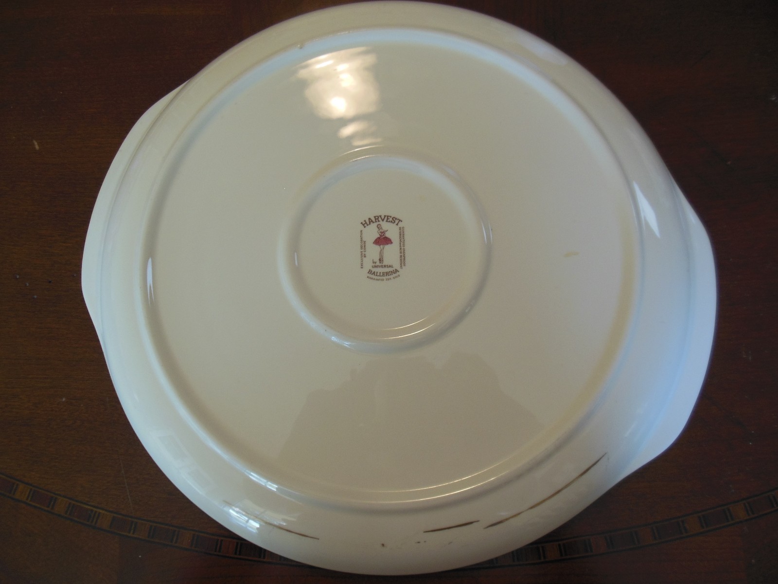 Harvest by Universal Ballerina Chop Platter 24 K Gold Trim