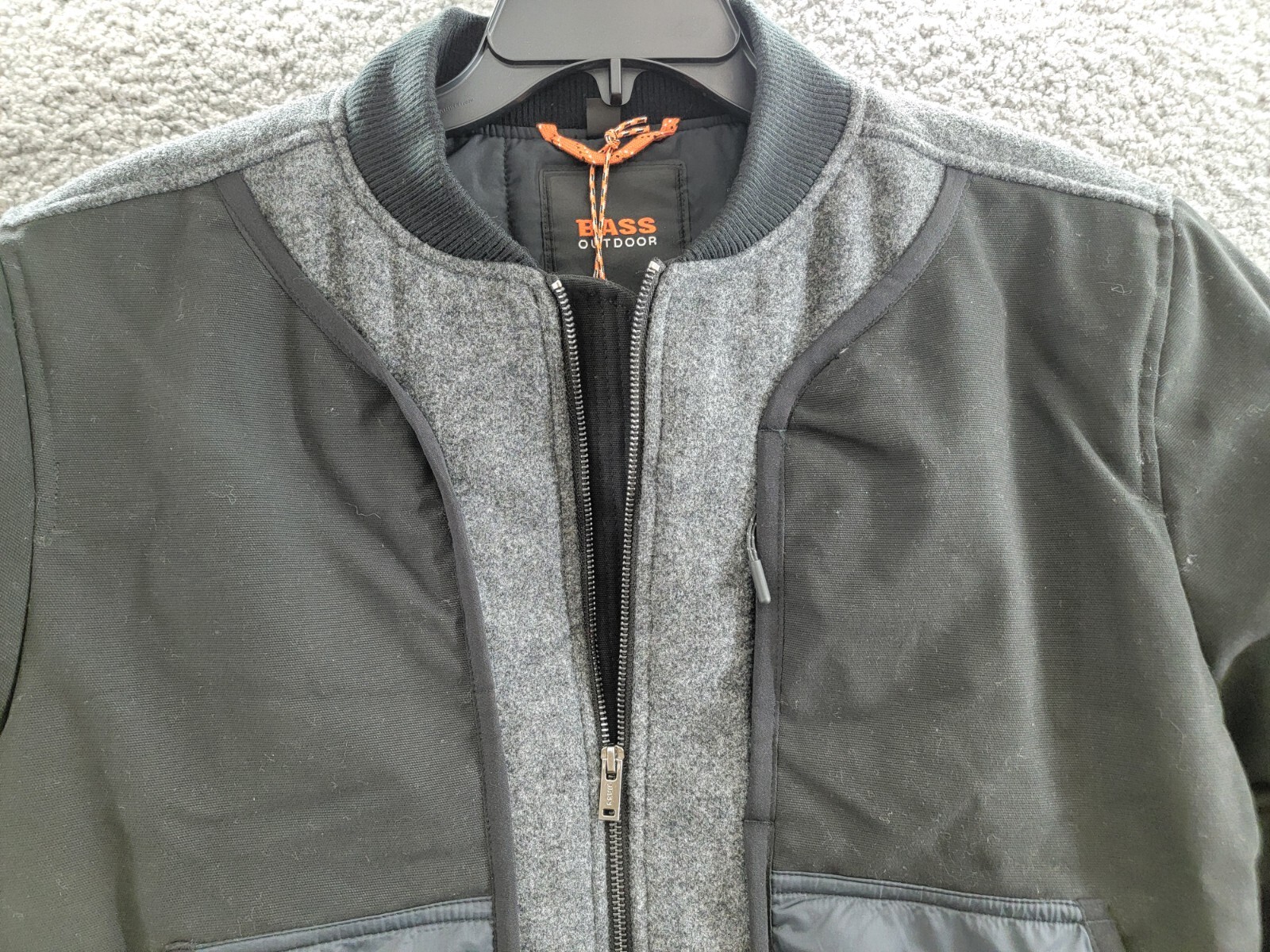 Bass Outdoor Hero Mixed Media Zip-Front Bomber Jacket Men's S Black Beauty L/S - Picture 3 of 17