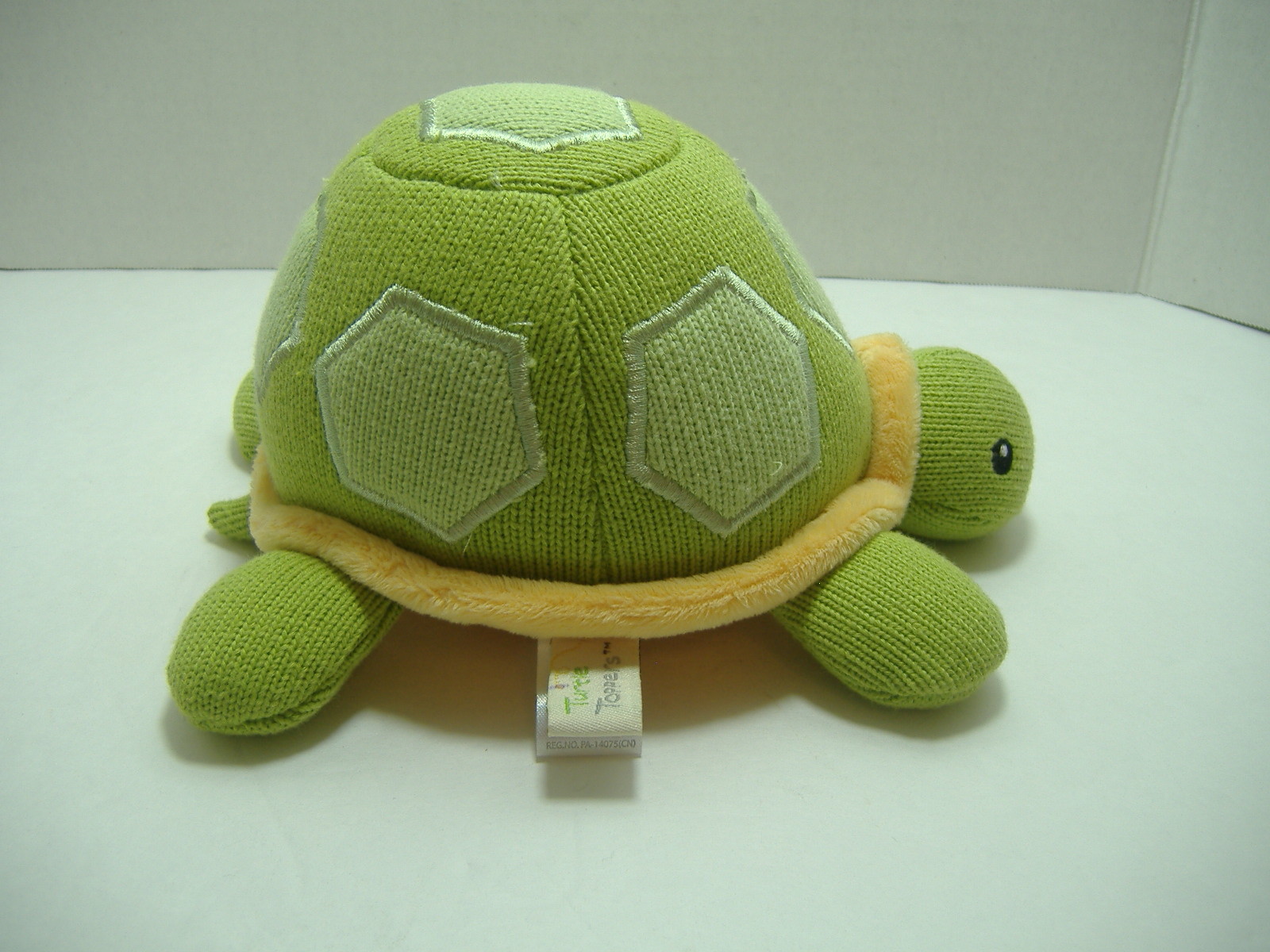 Baby Aspen Turtle Toppers Green Yellow Turtle Rattle Plush Stuffed Toy  (b-4)