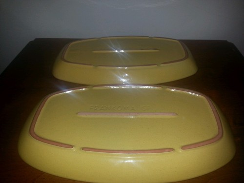 Frankoma AUTUMN YELLOW ~ 2 Platters 6P