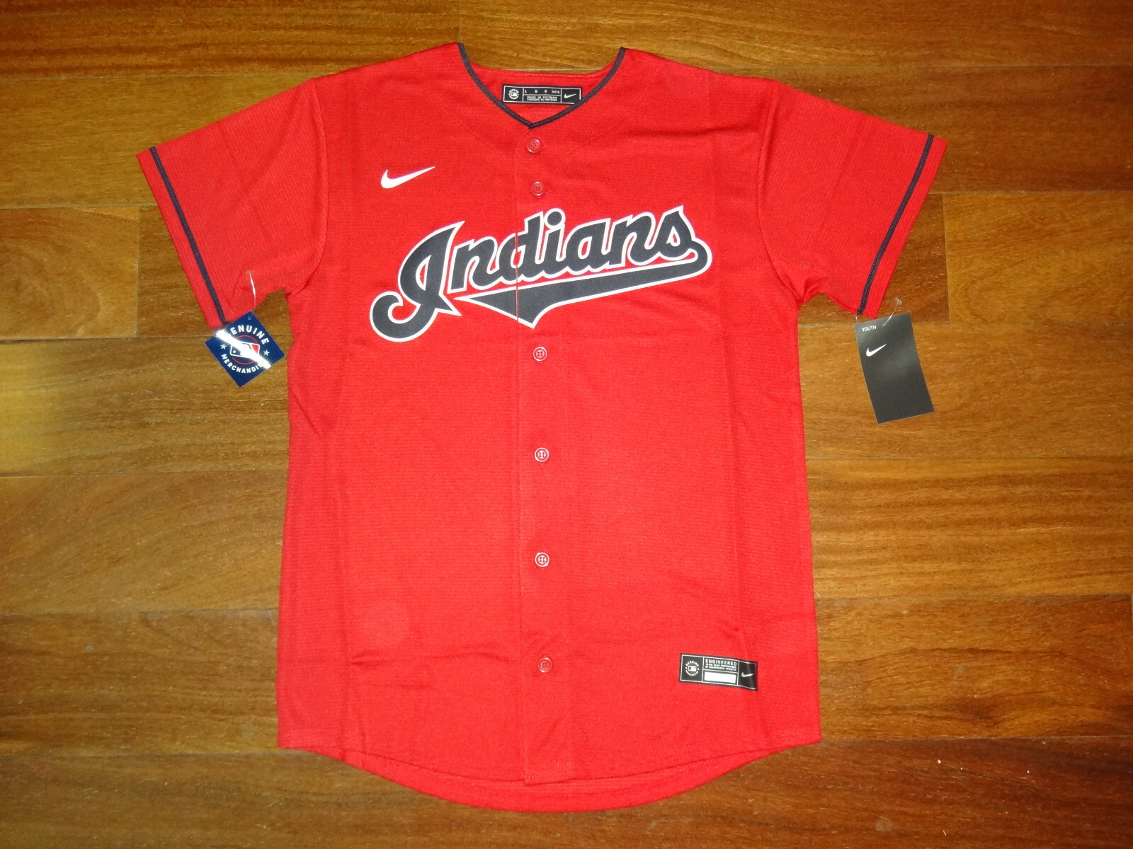 NWT Youth L (14/16) Cleveland Indians MLB Nike Red Alternate