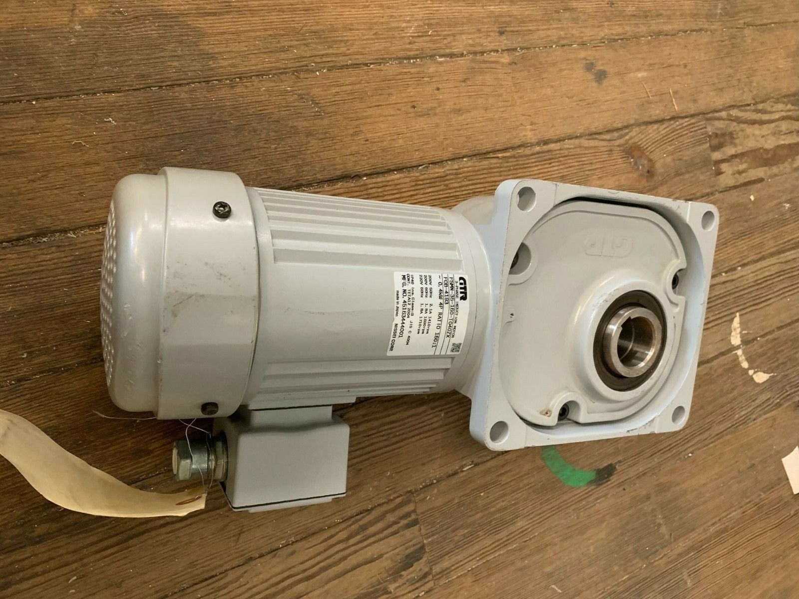 GTR NISSEI CORP 3PH INDUCTION MOTOR FSMN-35-160-T040ZX RATIO GTR NISSEI CORP 3PH INDUCTION MOTOR FSMN-35-160-T040ZX RATIO