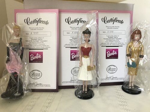 ??Classic Barbie Ornaments 1996 By Ashton-Drake Heirloom Ornaments Club 3/Set