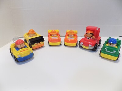 Fisher Price Little People Group of 6 Construction Workers Wheelies