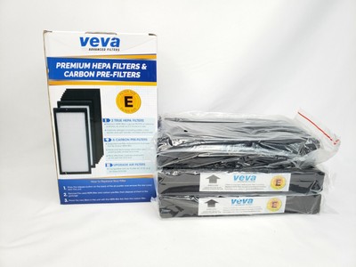 VEVA Premium 2 HEPA & 6 Carbon Pre-Filters Size E  Compatible AC 4100 FLT4100