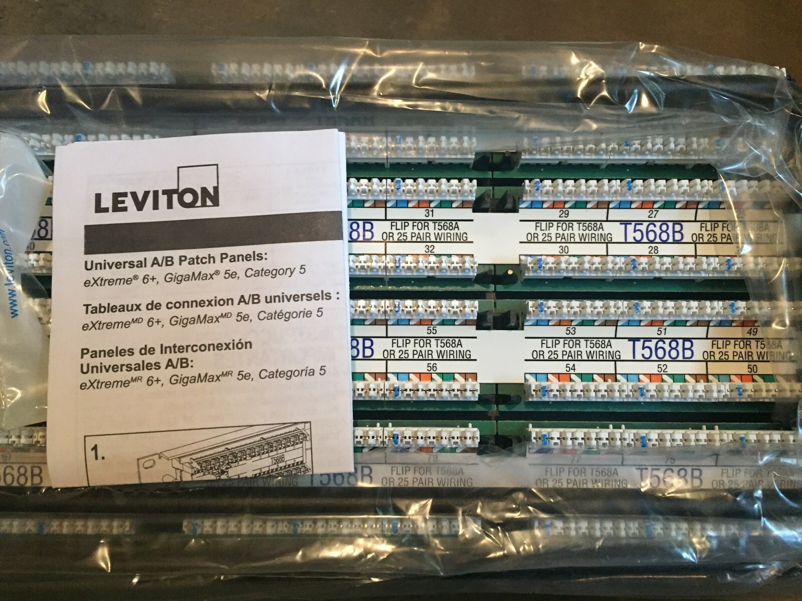 Leviton 5G596-U96 Cat5e 110 Style 96-Port Patch Panel- *New in Box
