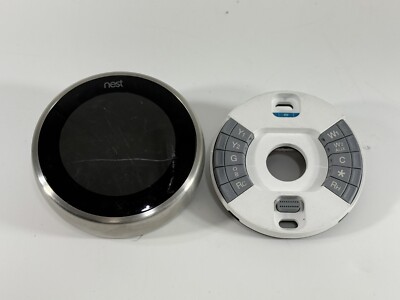 Google Nest 3rd Gen Learning Thermostat with Base ~ A0013 ~ Stainless Steel