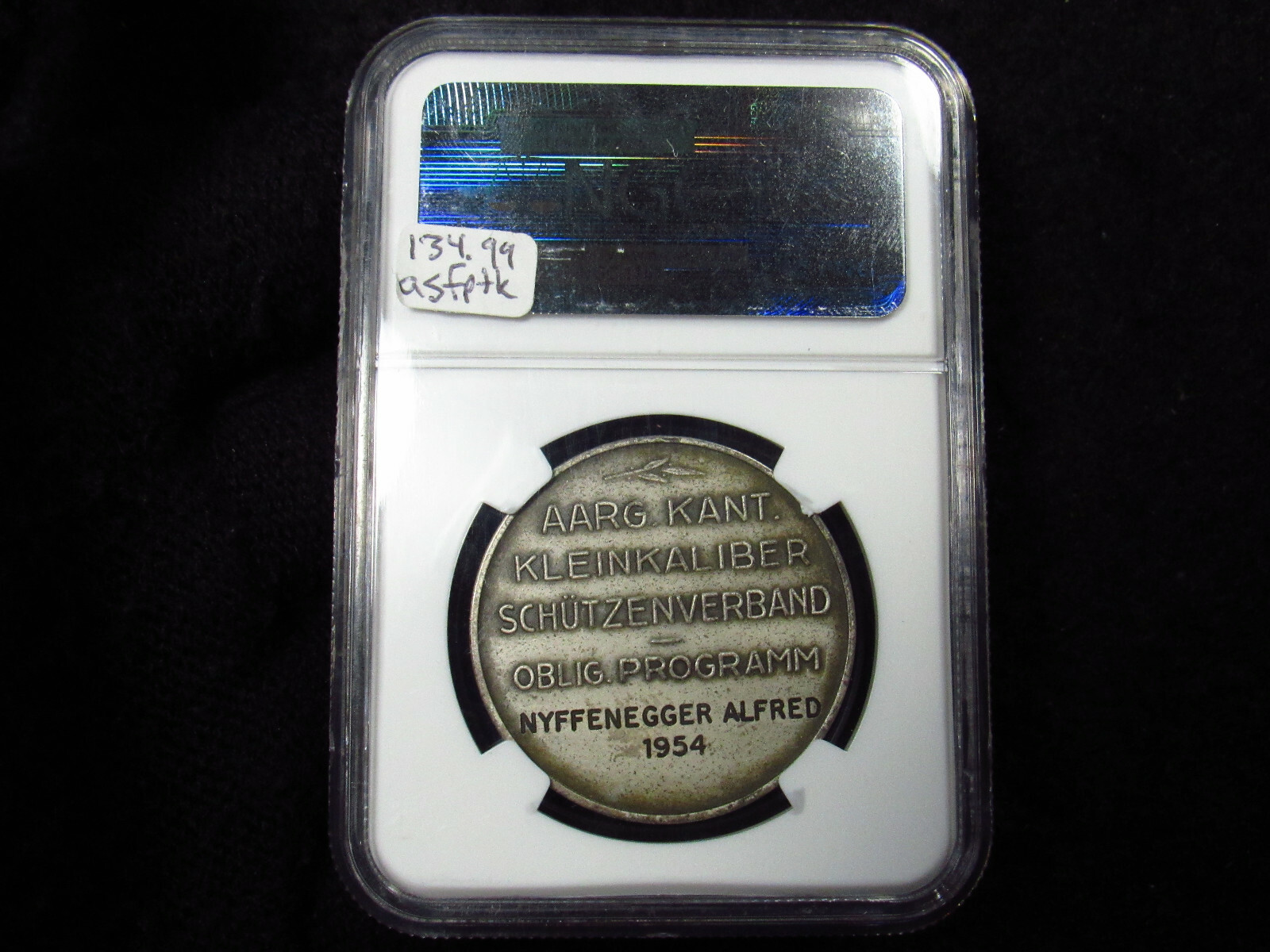 1944 Swiss Shooting Fest Medal NGC MS63 (031) ti