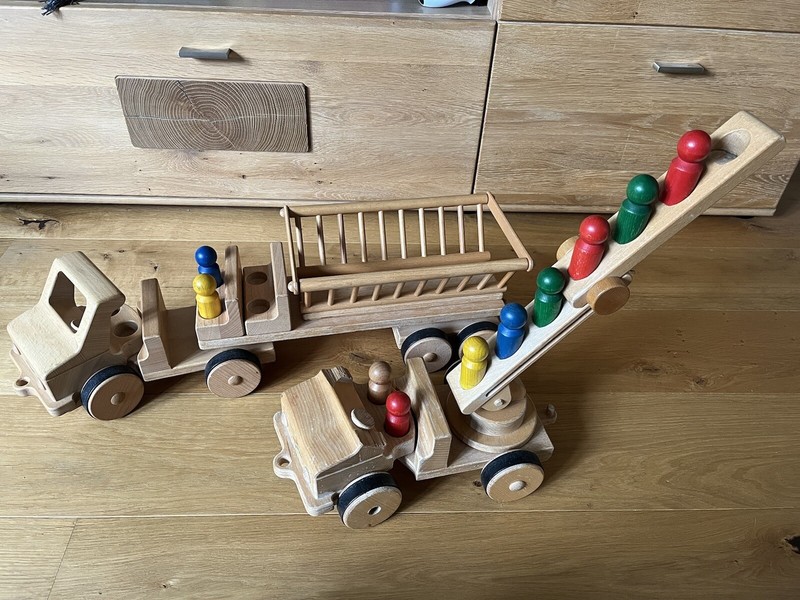 Nic Creamobil Holz Auto Feuerwehrleiter AnhÃ¤Nger