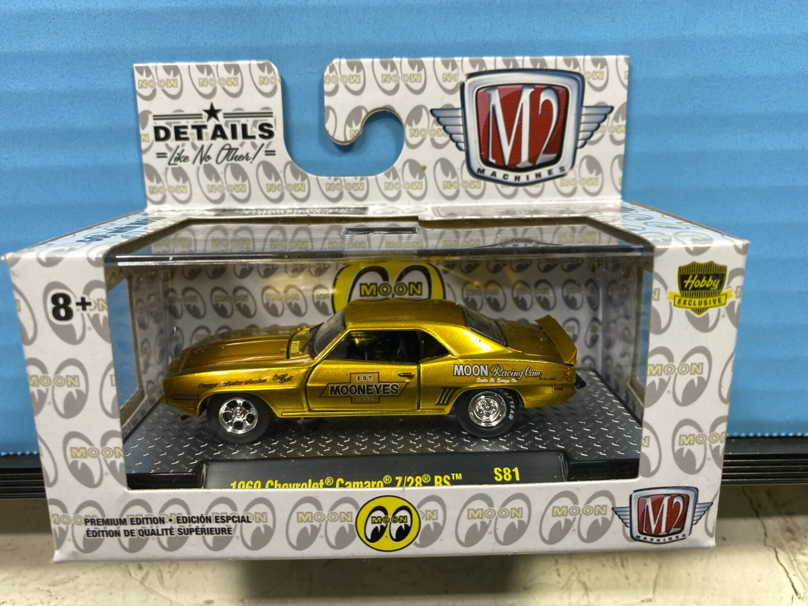 1/64 M2 MOONEYES LIQUID GOLD 1969 CHEVROLET CAMARO Z/28 RS