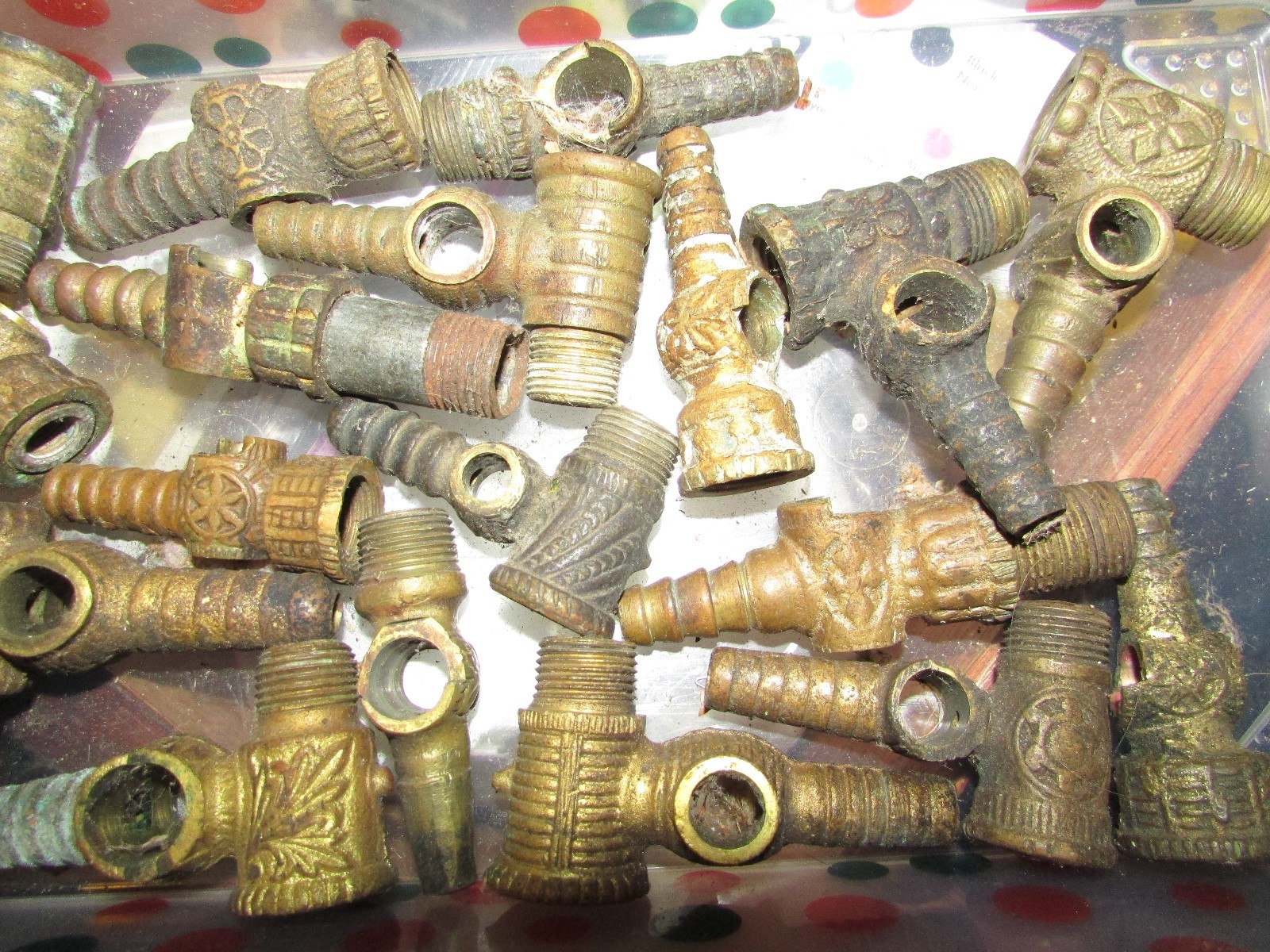 BUNCH OF PARTS FOR ANTIQUE GAS LIGHT FIXTURES