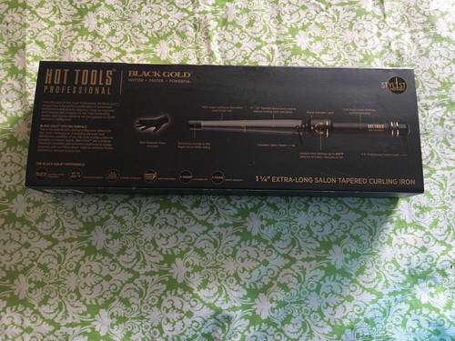 Hot Tools Professional Black Gold 1 1/4” Extra Long Tapered Curling Iron