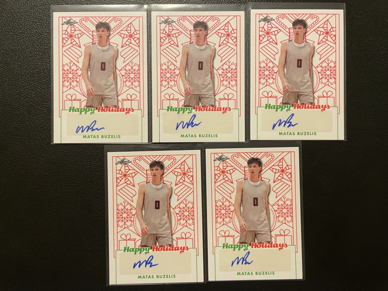 2023 Leaf Happy Holidays Matas Buzelis Autograph RC Rookie Lot Of 5 #39