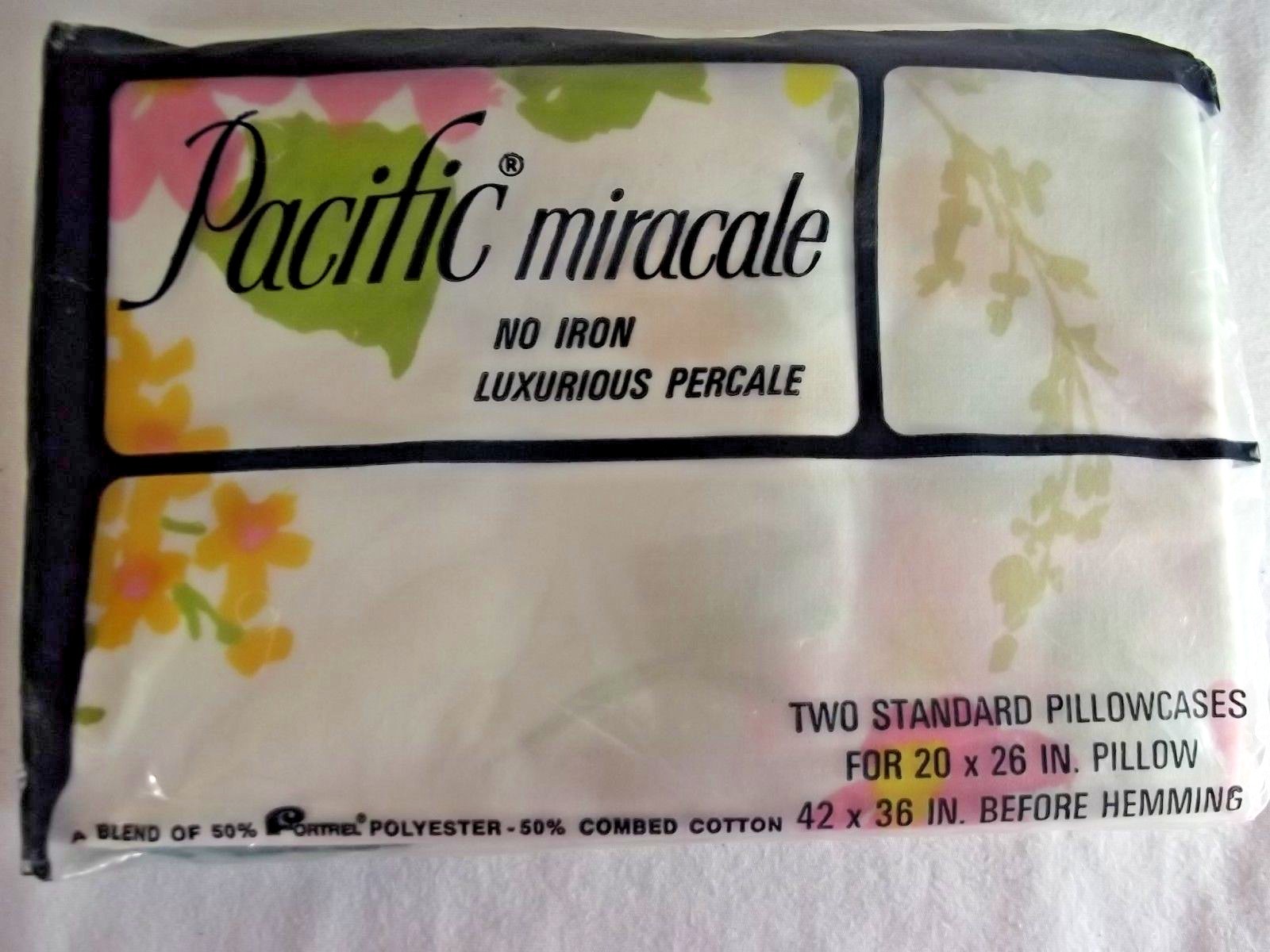 Pacific Miracale VINTAGE TWIN 4 Pc SHEET SET - Shadow Flowers - 1960s NEW