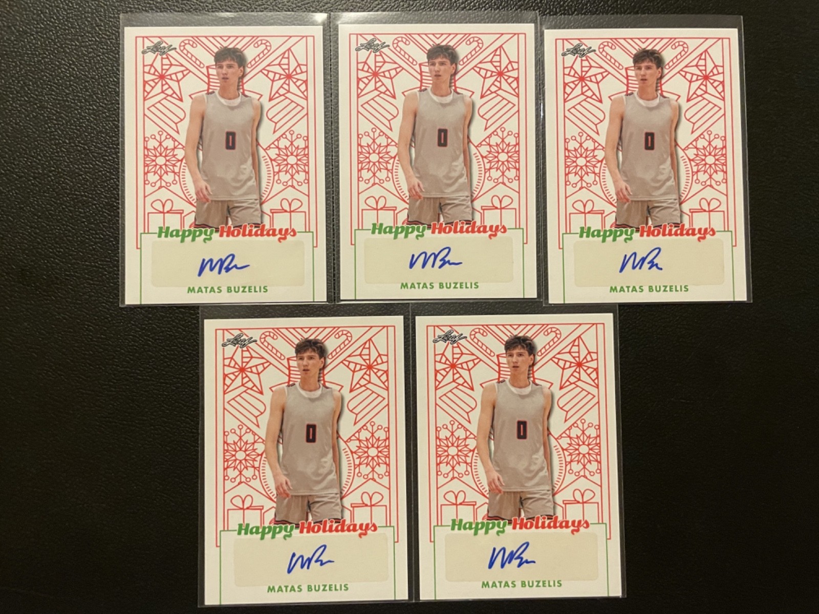 2023 Leaf Happy Holidays Matas Buzelis Autograph RC Rookie Lot Of 5 #40