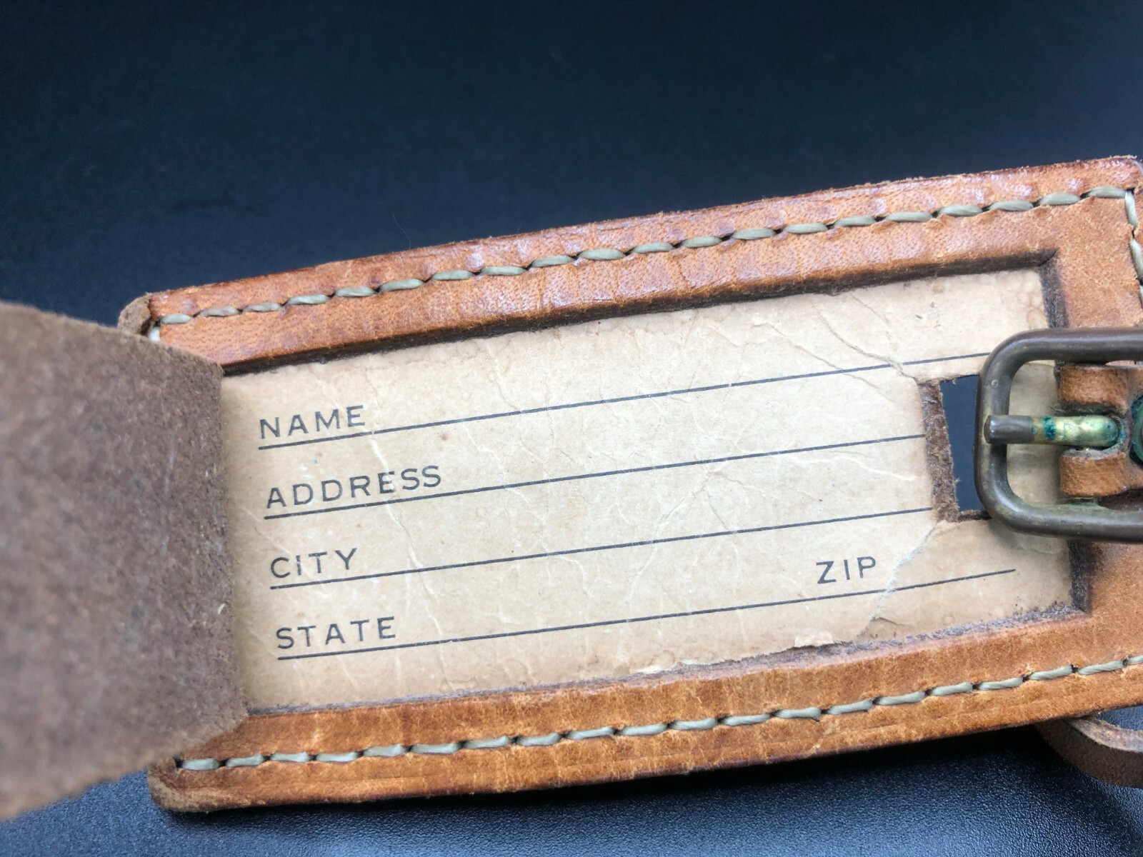 Vintage Hartmann Leather Luggage Tag
