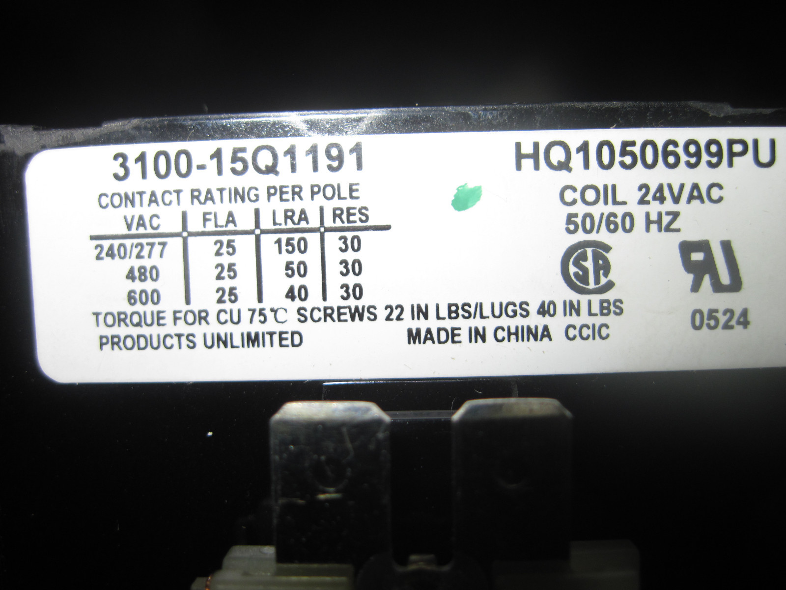 OEM Replacement for Heil Single Pole 25 Amp Condenser Contactor Relay HQ 1050699