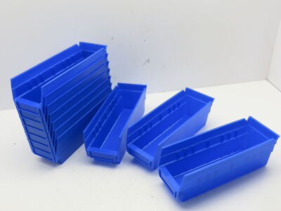 Akro-Mils 30-120 Plastic Organizer Storage Tray Bin 12 x 4 x 4-Inch Blue 10-Pack