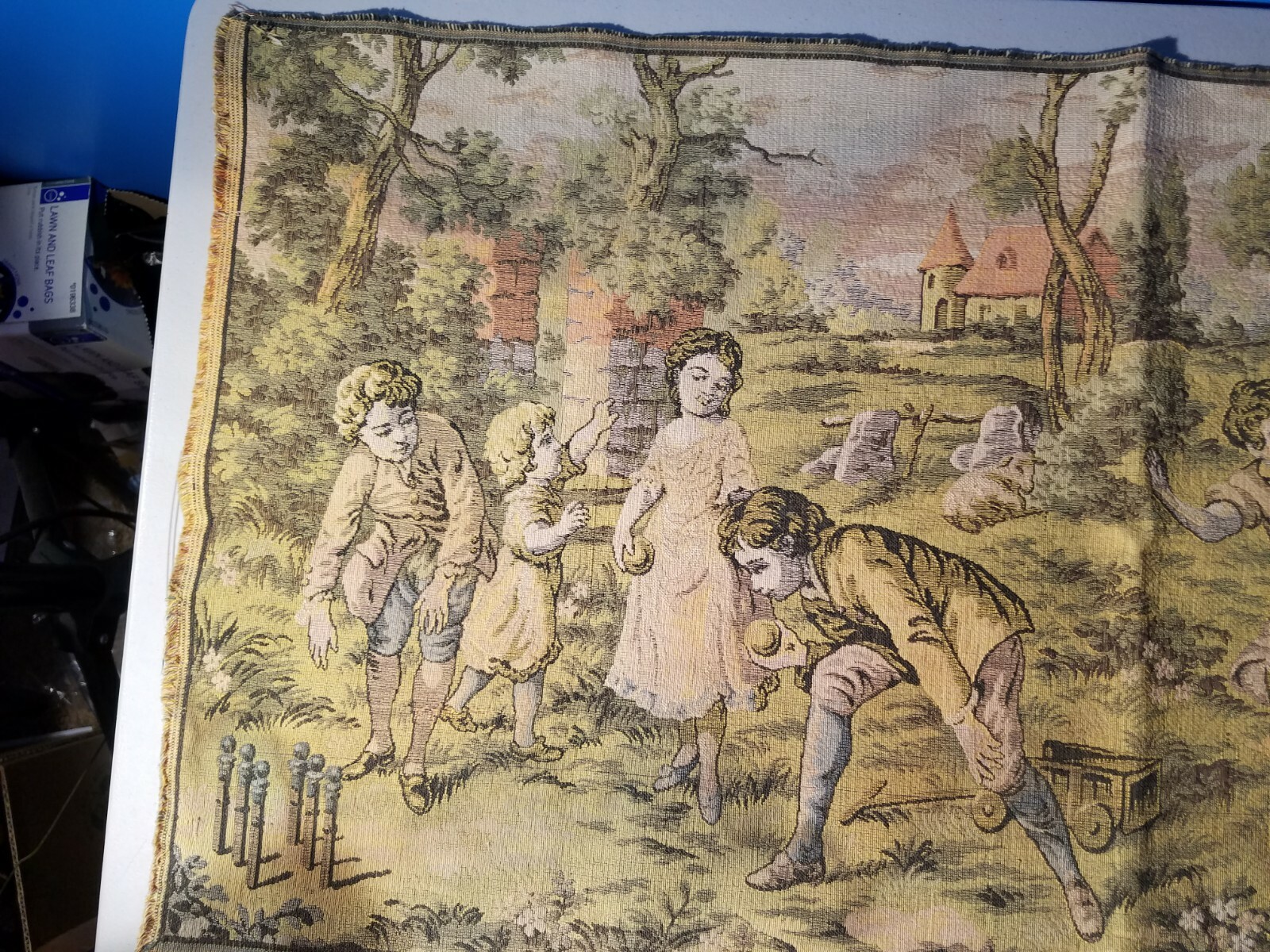 tapestry 18 x 36 Children Boys Girls Playing