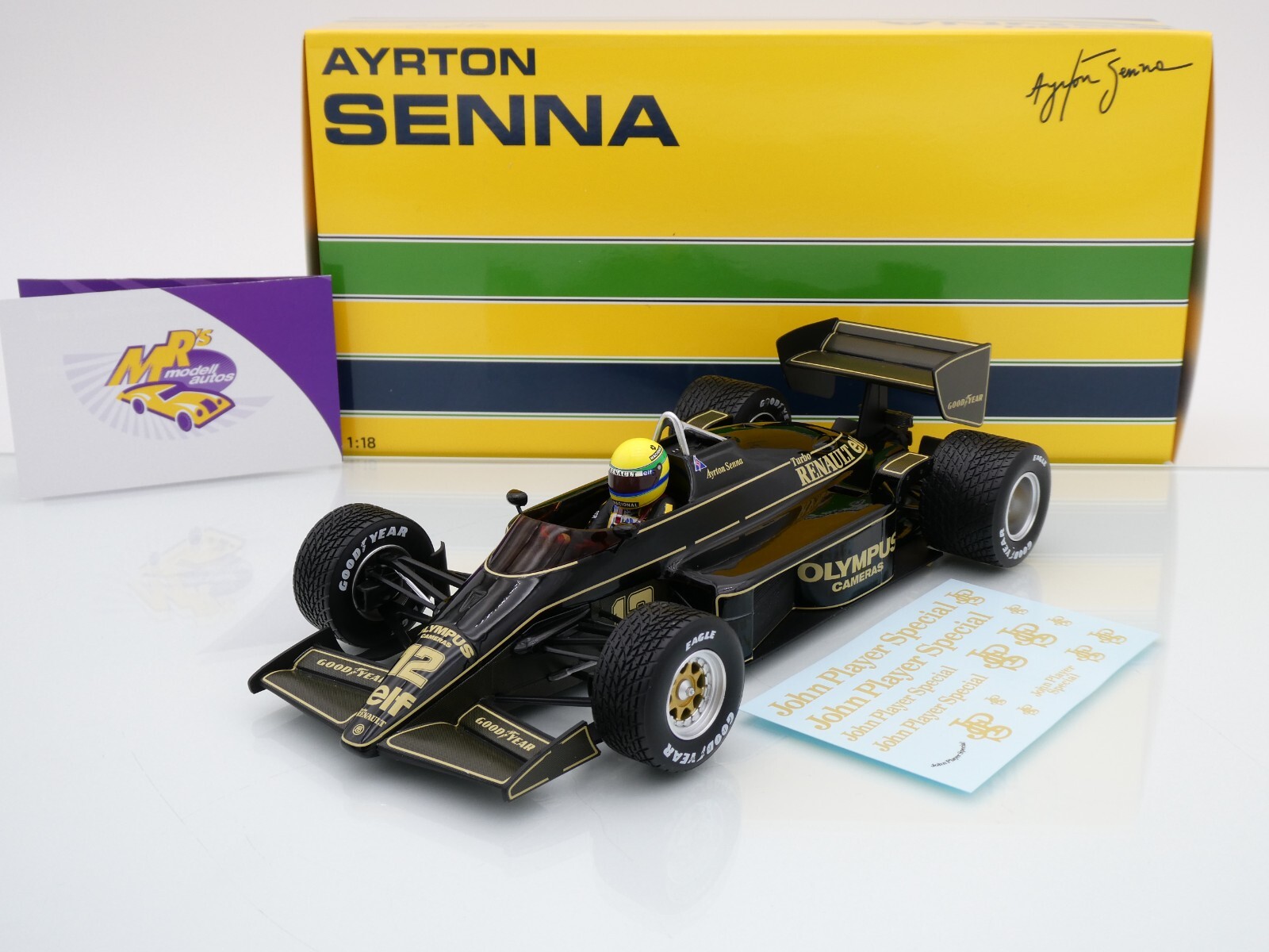 84 MINICHAMPS Lotus Renault 97T 1985 ミニカ Minichamps Lotus Renault 97T #12 A. Senna Winner Portugal