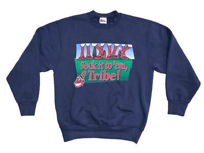 Vintage Pro Player Cleveland Indians Sweatshirt Wahoo Sock it Toem Tribe Men s M
