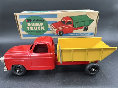 Hubley 1958 Metal Ford Manual Dump Truck #470 NOS In Original Box Red/Yellow #1