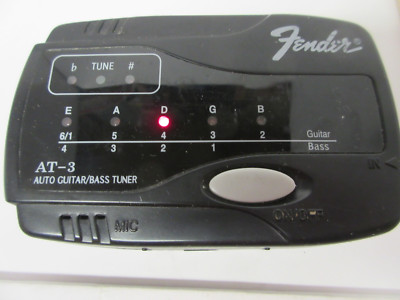 Fender AT-3 Auto Guitar Bass Tuner Built In Mic and 1/4