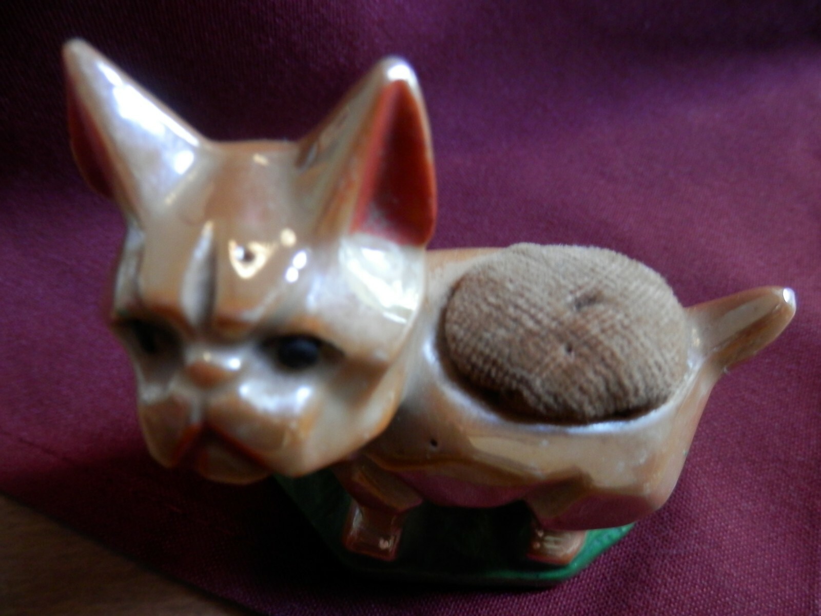 Vintage Rare 1930/40's Cubist Dog Pin Cushion Japan 2.75