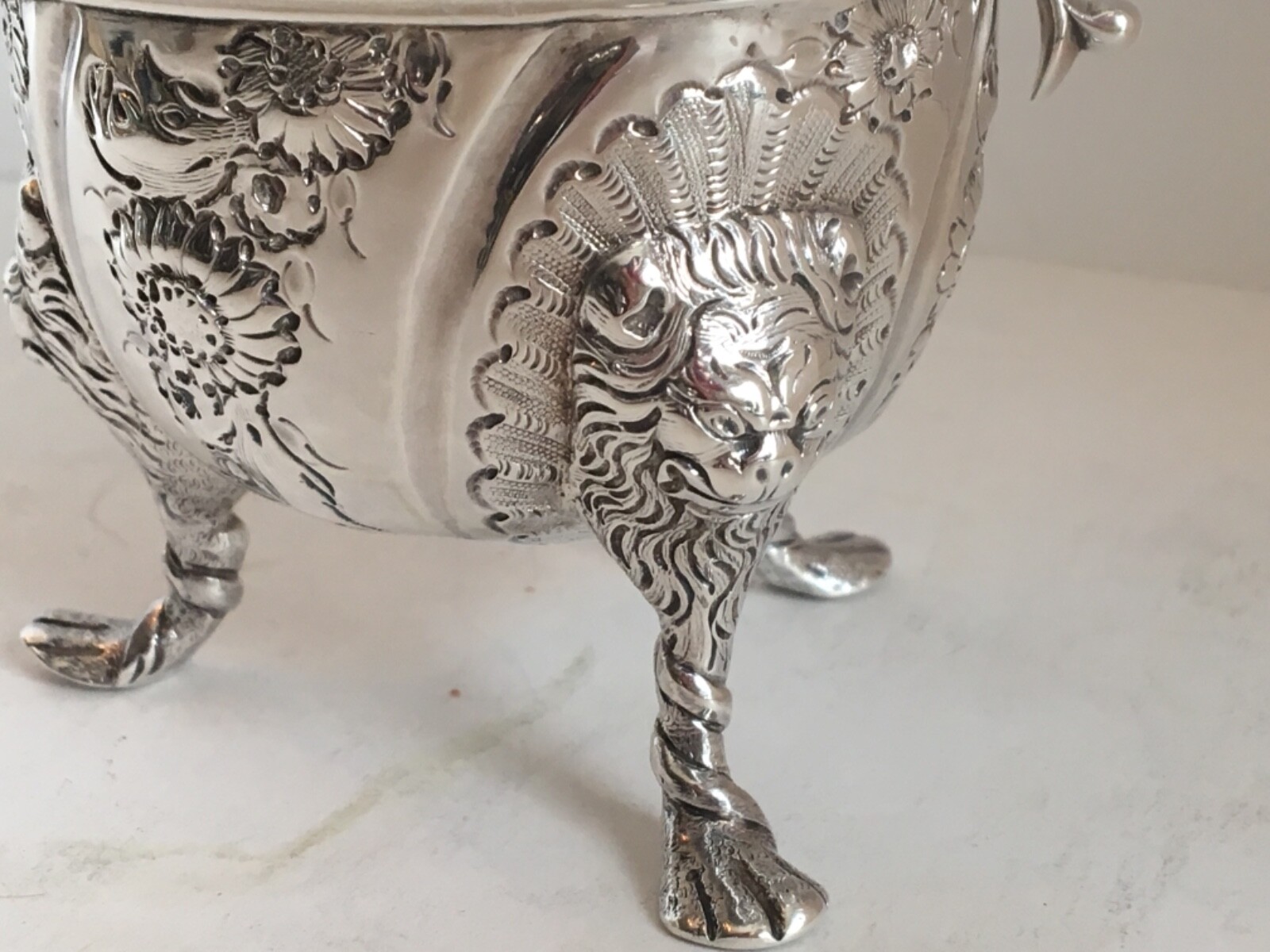 Antique  George II Irish Silver Helmet Cream Jug Andrew Goodwin 1746