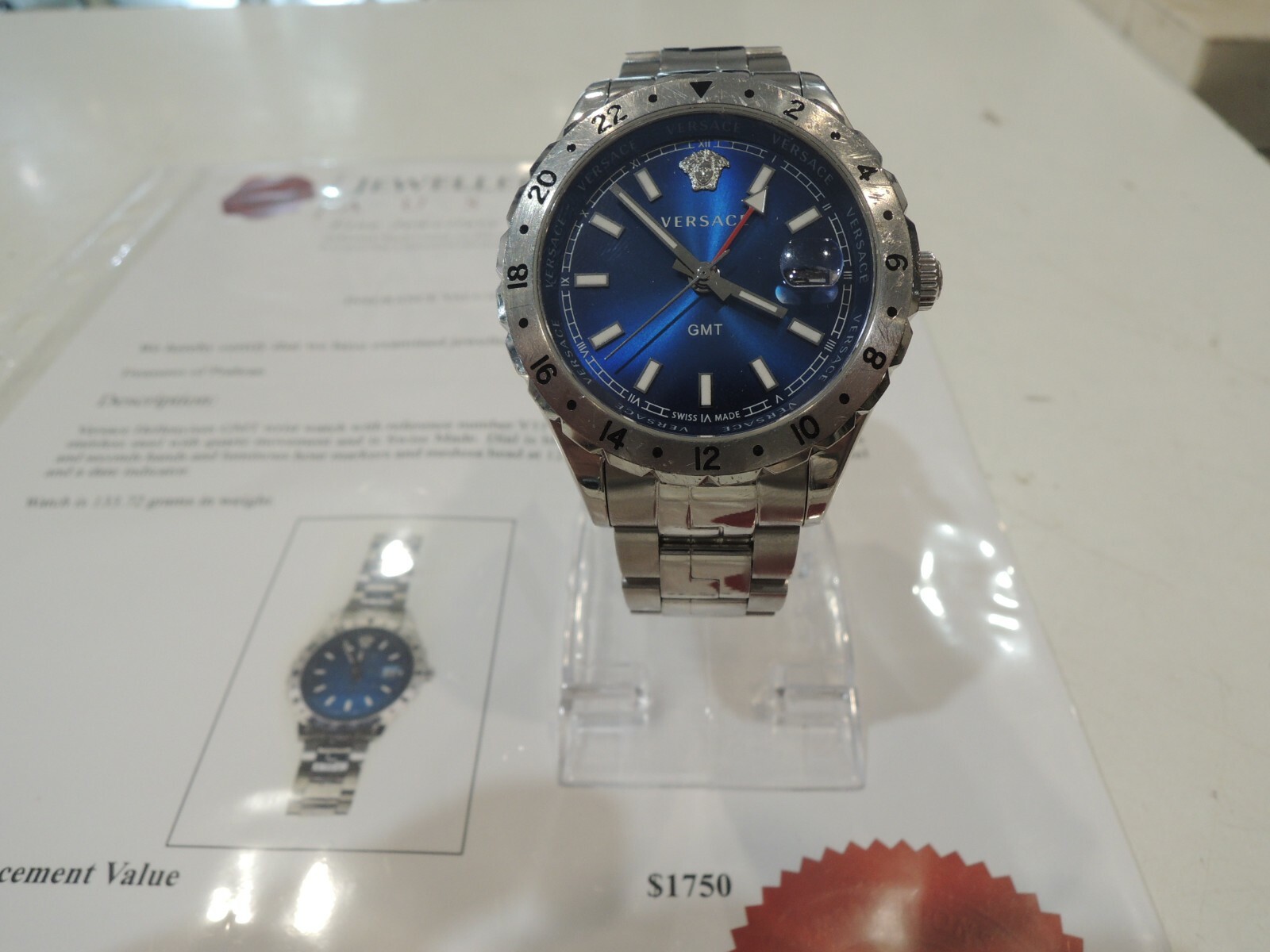 希少】ヴェルサーチ ヘレニウム GMT V11 クォーツ 黒 デイト表示