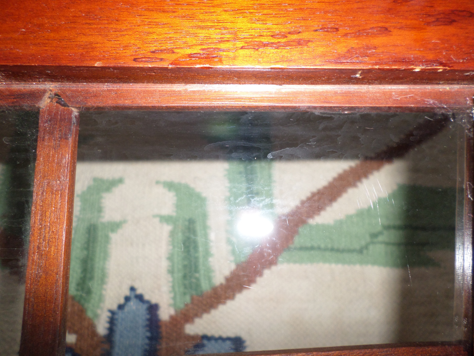 CURIO CABINET CHERRY WOOD FINISH TWO SHELF 24