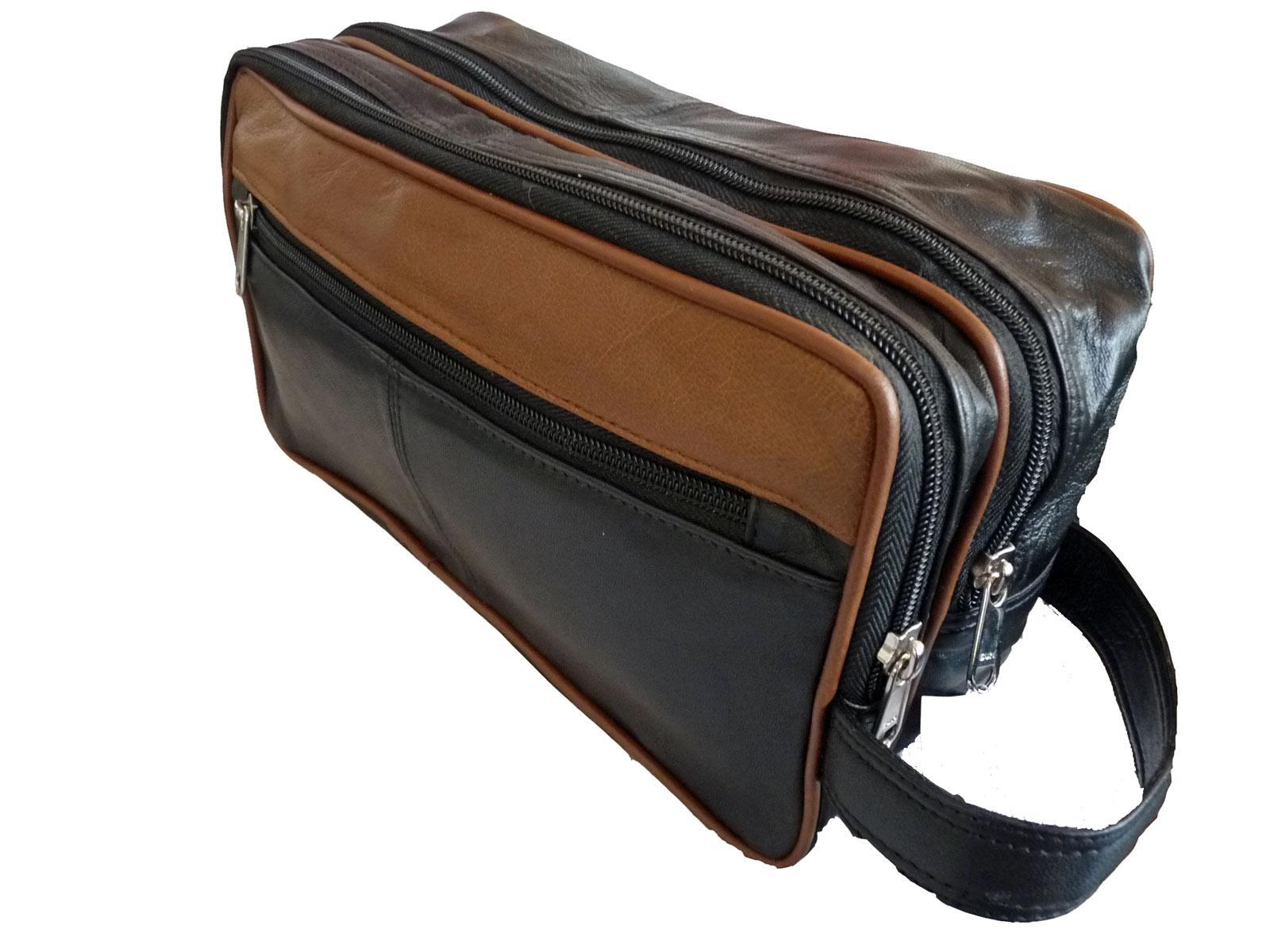 ladies leather wash bag