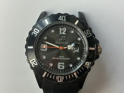 SANDA Herren Armbanduhr Quarz Diver Look 3ATM geprüft funktionsfähig schwarz