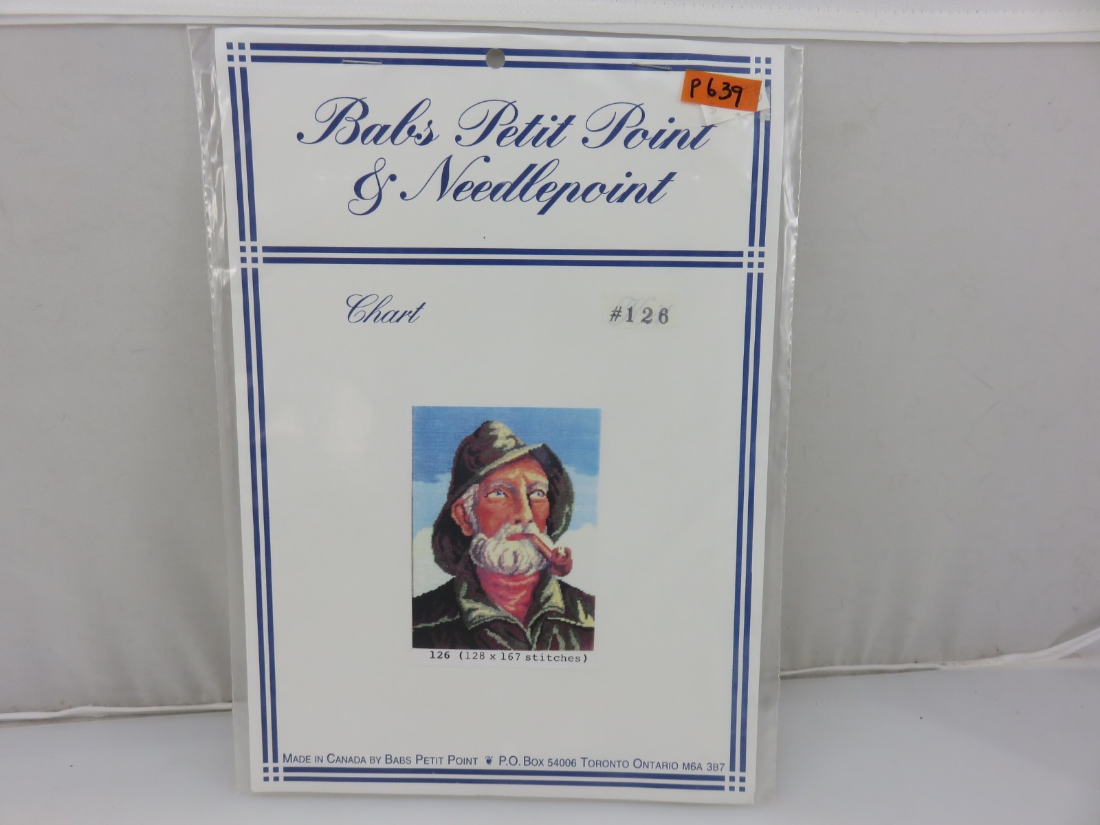 Babs Petit Point & Needlepoint Chart #126 THE OLD FISHERMAN Pattern NEW
