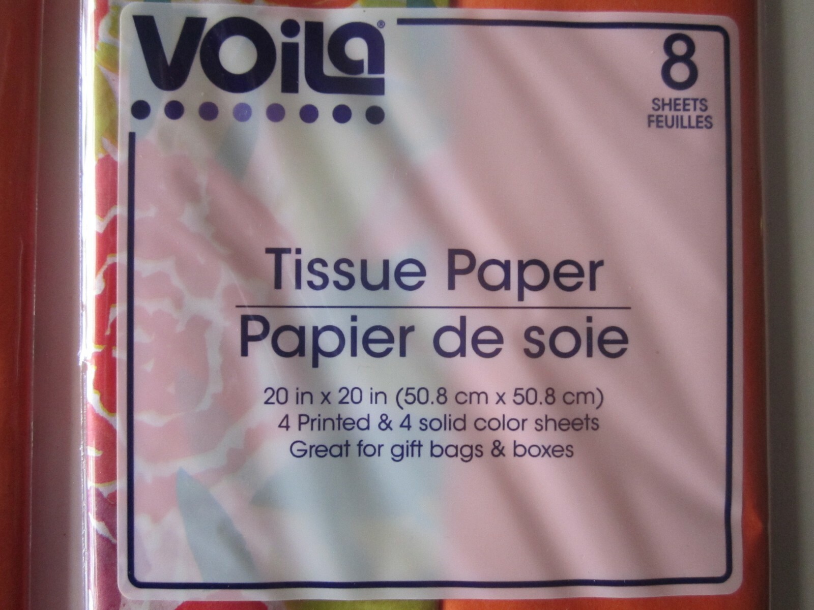 VOILA WATERCOLOR FLOWER DESIGN GIFT WRAP TISSUE 20