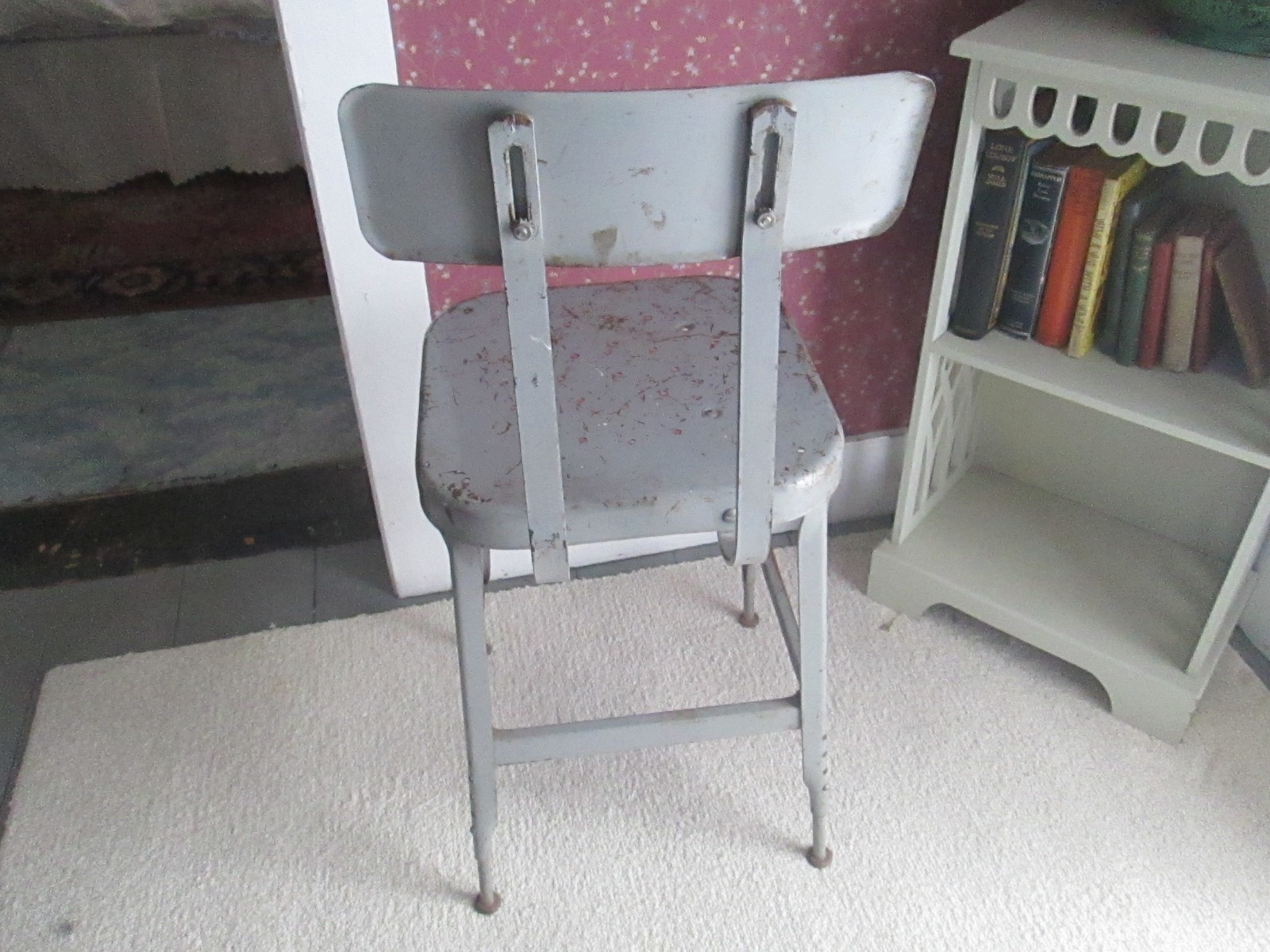 Lyon Mid Century Metal Industrial Chair Stool Steampunk Drafting Adjustable