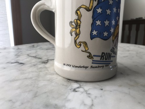 Vintage Americana Beer Stein Schedel Bavaria 1991 USA Flag These Colors Dont Run