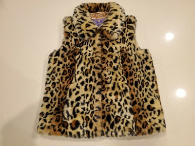 Curations Faux Leopard Vest Size Small