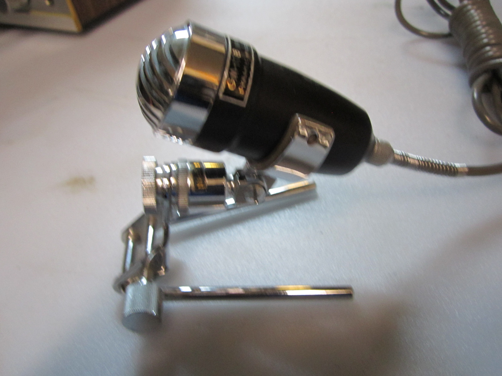 Vintage 1960s GM-178 50K OHM Chrome Bullet Dynamic Microphone with Stand