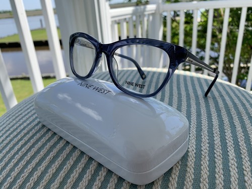Nine West NW8005 Blue Cat Eye Women Full Rim 51 17 135 Eyeglasses Frames Case
