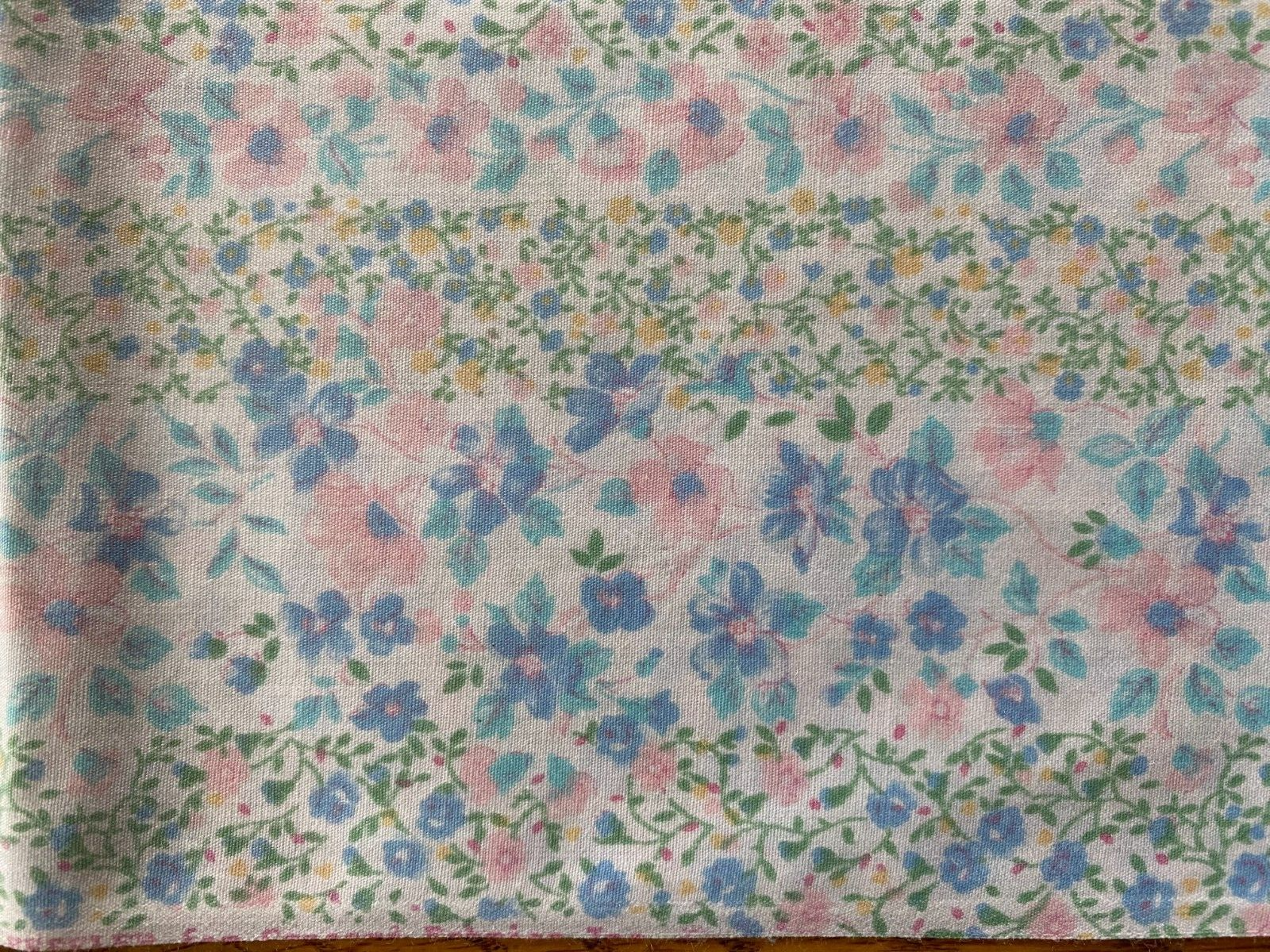 55x44 Joan Kessler Concord Pastel Floral Fabric Cotton Pink Blue Polished Apple?