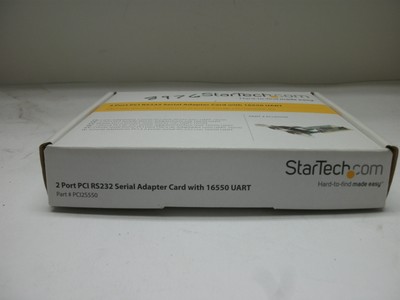 STARTECH PCI2S550 2-PORT PCI RS232 SERIAL ADAPTER CARD W/16550 UART NEW IN BOX
