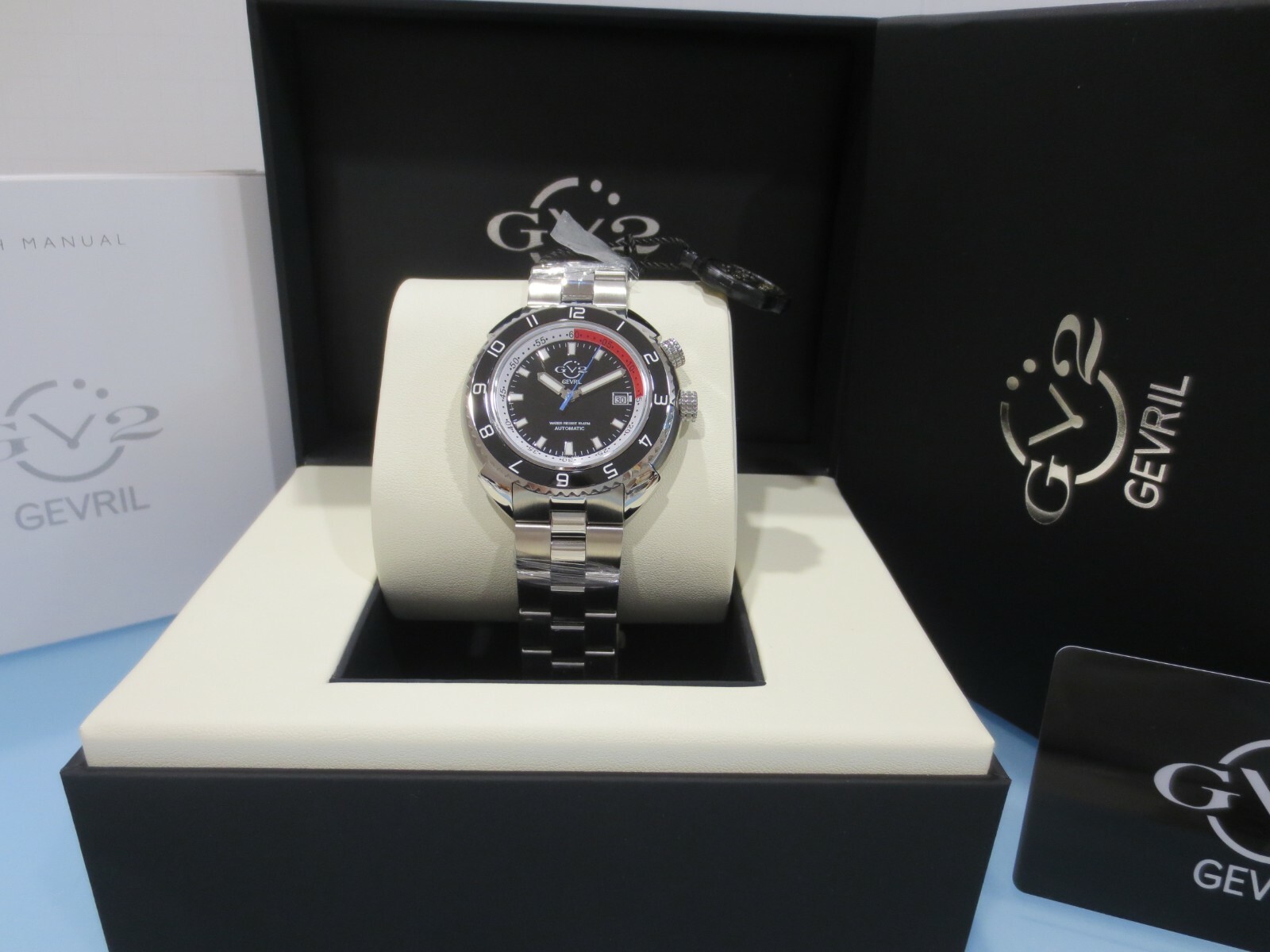 Pre-owned Gevril Gv2 By  Men's 42402 Squalo Swiss Automatic Ceramic Bezel Diver Date Watch