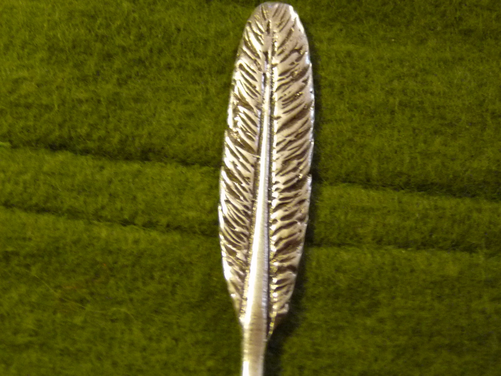 Small 800 Silver Feather Salt Spoon