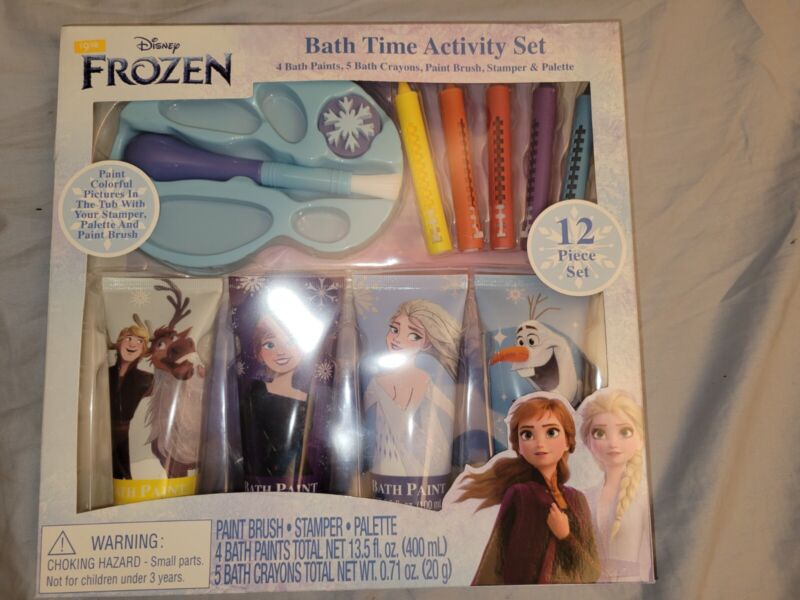 NEW Disney Frozen 12 Piece Bath Time Color and Paint Activity Set