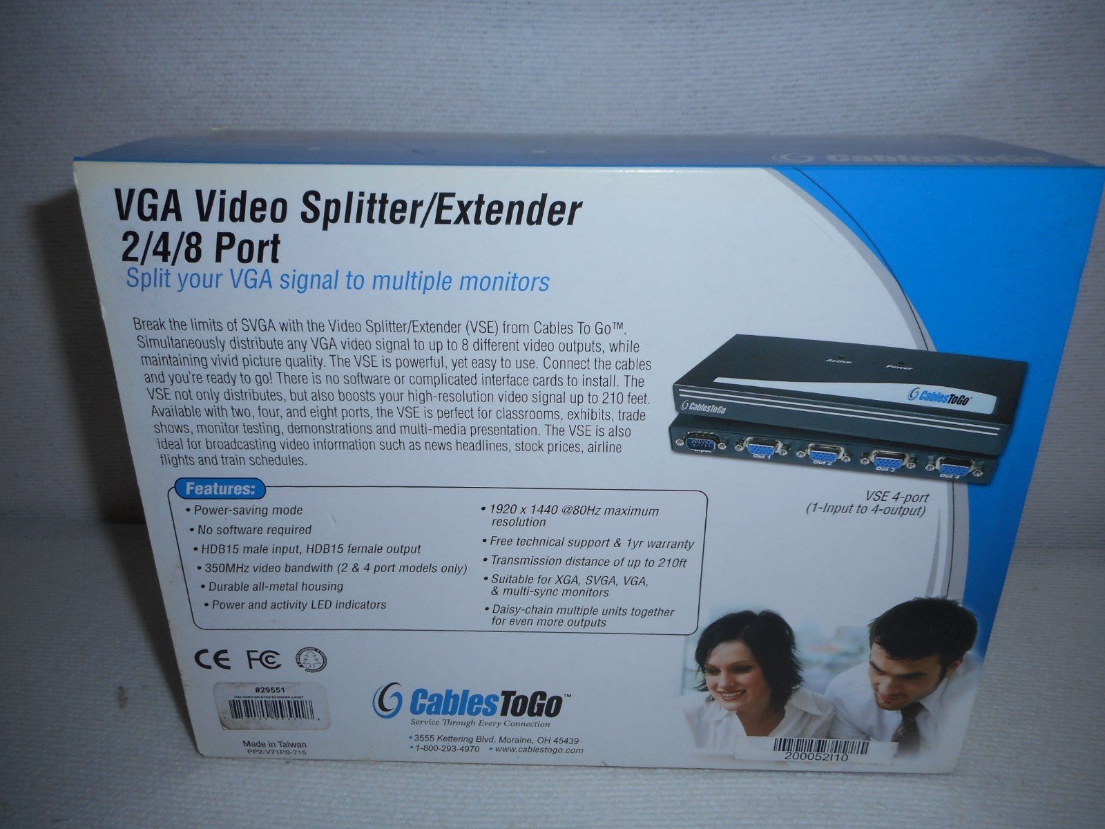 Cables To Go Vga Video Splitter/Extender 2/4/8  Model 29551