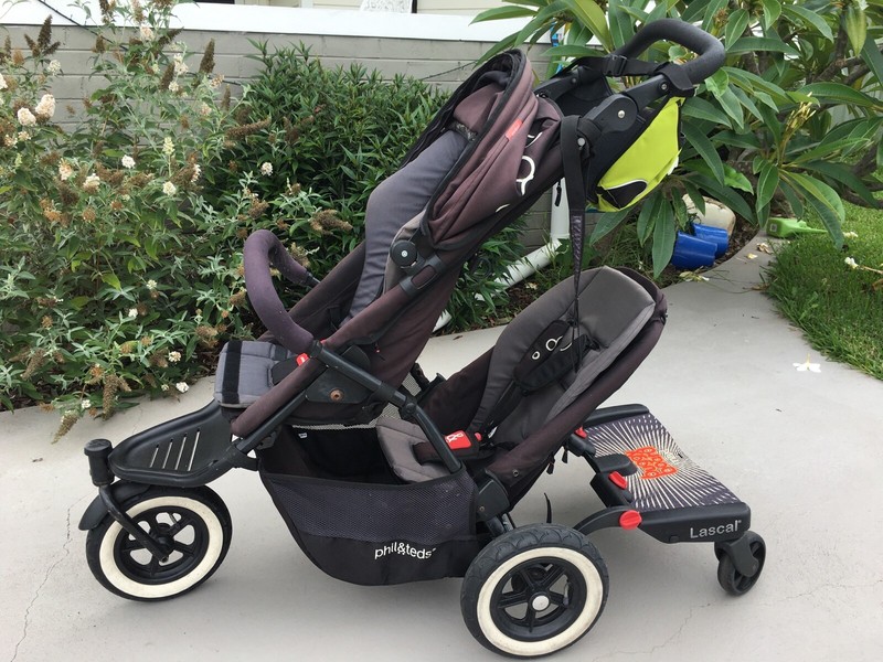 double pram with buggy board