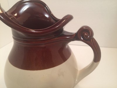 MCCOY Water Pitcher Pottery Brown/Beige Mint Vintage Collectible